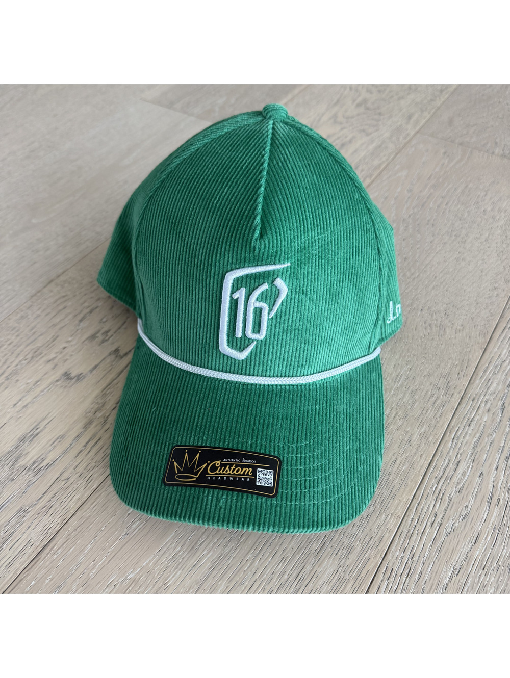NWT Waste Management Open Golf d.hudson Green Corduroy Hat 16 Embroidery